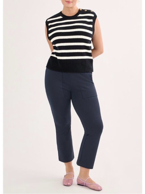 CAbi Tops - Cabi Topsail Blue & White Striped Knit Sleeveless Top Sz S